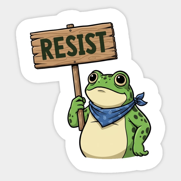 Resist Frog - Portland Protest Activist Sticker by ArtistTee ⭐⭐⭐⭐⭐